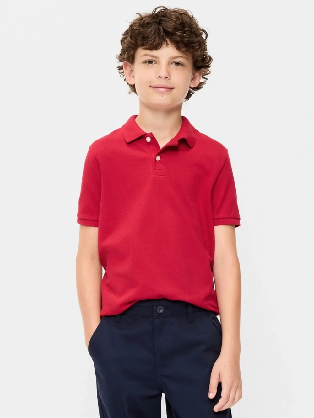 B2G1 🆓 Old Navy Boys Large Red Performance Polo Shirt Short Sleeve L 10-12
